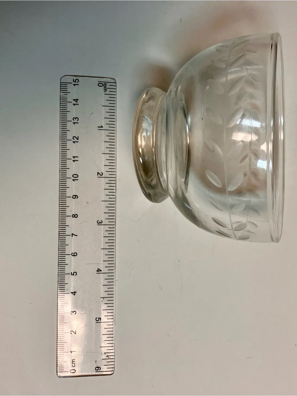 Clear Etched Glass Dessert Bowls (Set of 2)